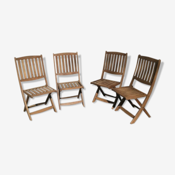 4 teak chairs from Burma