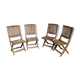 Set de 4 fauteuils en teck de Birmanie