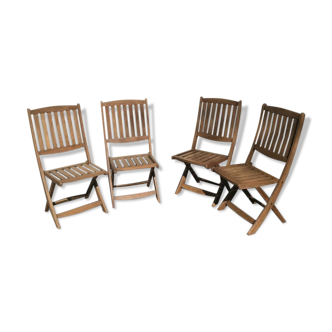 4 teak chairs from Burma