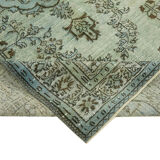 Handwoven Overdyed Oriental 1970s 190 cm x 314 cm Blue Carpet