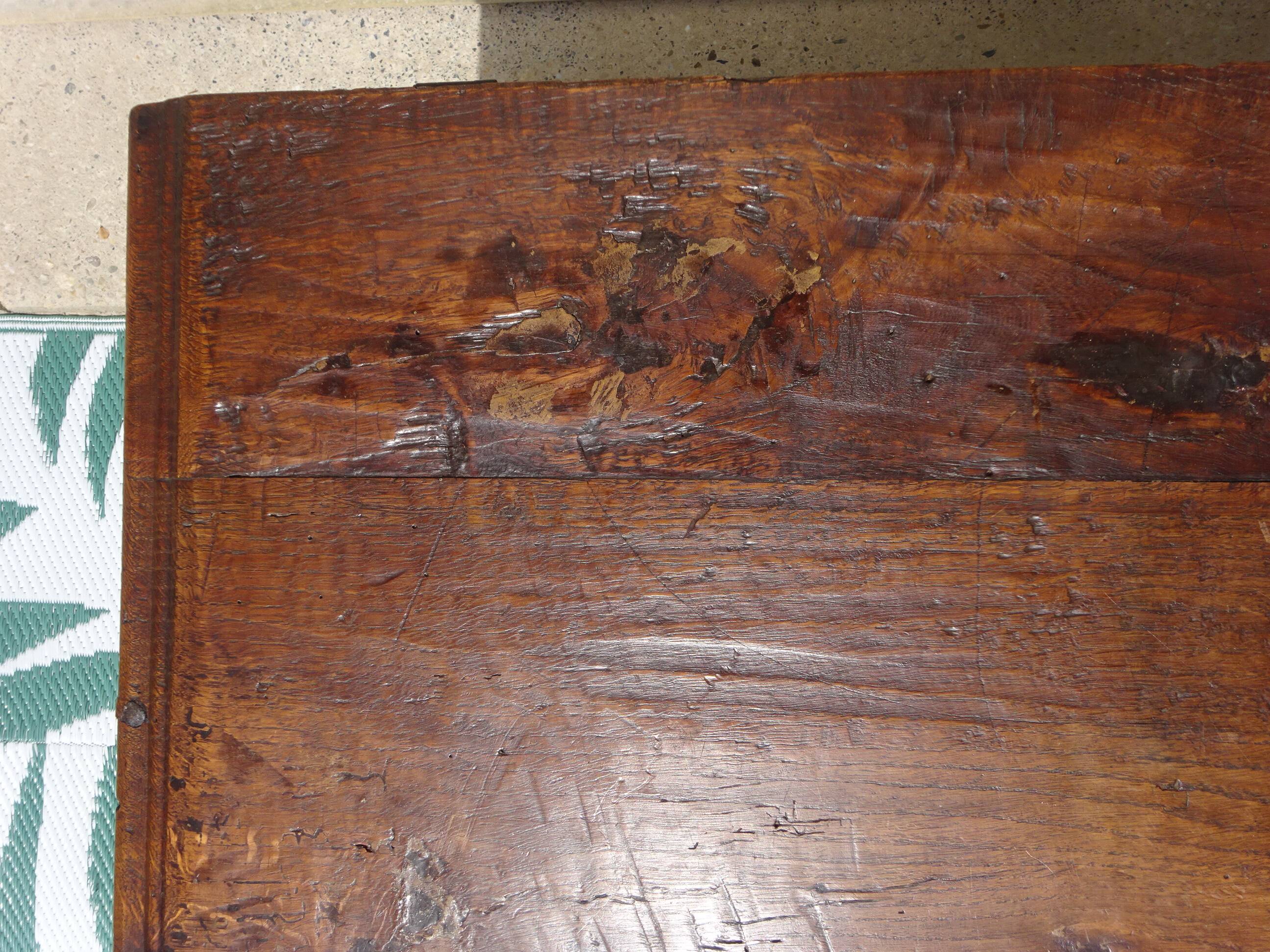 Louis XIII oak bank safe