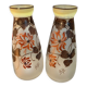 Paire de vases en pâte de verre peinte signés joma