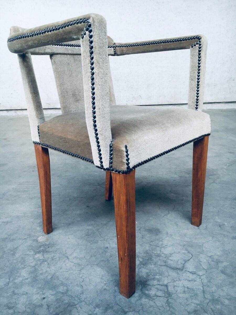 Boudoir Side Chair in Velvet, 1920s