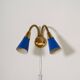 Adjustable brass and lacquered metal wall lamp, Scandinavia, 1960s