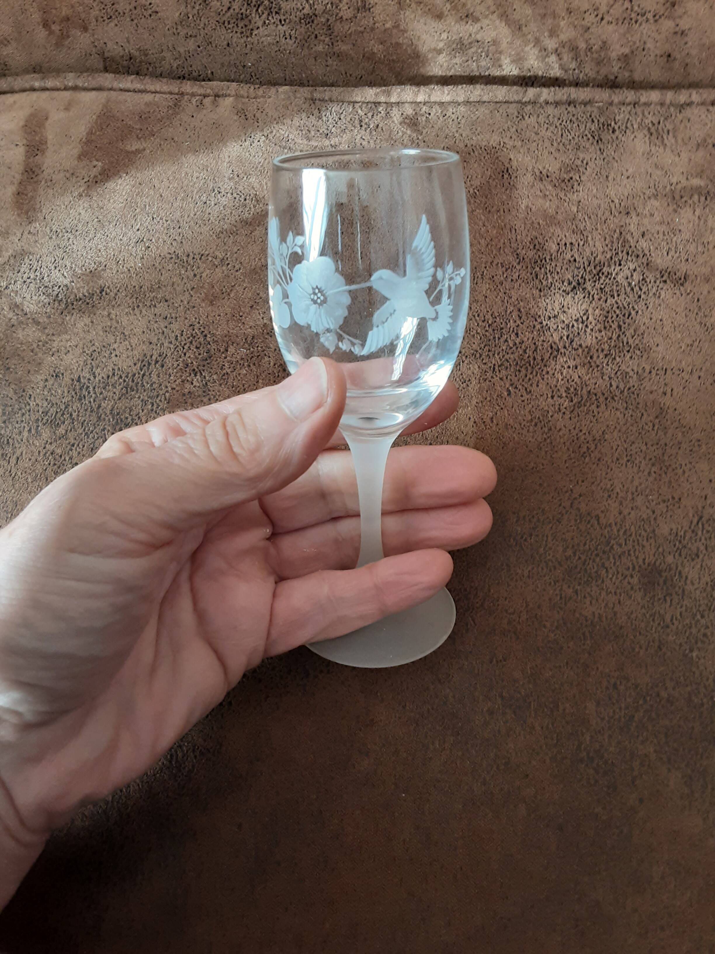 Set of 11 crystal footed digestif glasses