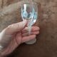 Set of 11 crystal footed digestif glasses