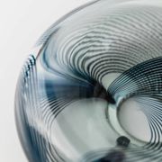 Blue Murano Glass Bowl with Filigree Twist - Vintage Italian Glass Art, 1970s, Table Decor