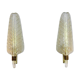 Pair of 24-carat gold flaked glass leaf appliques