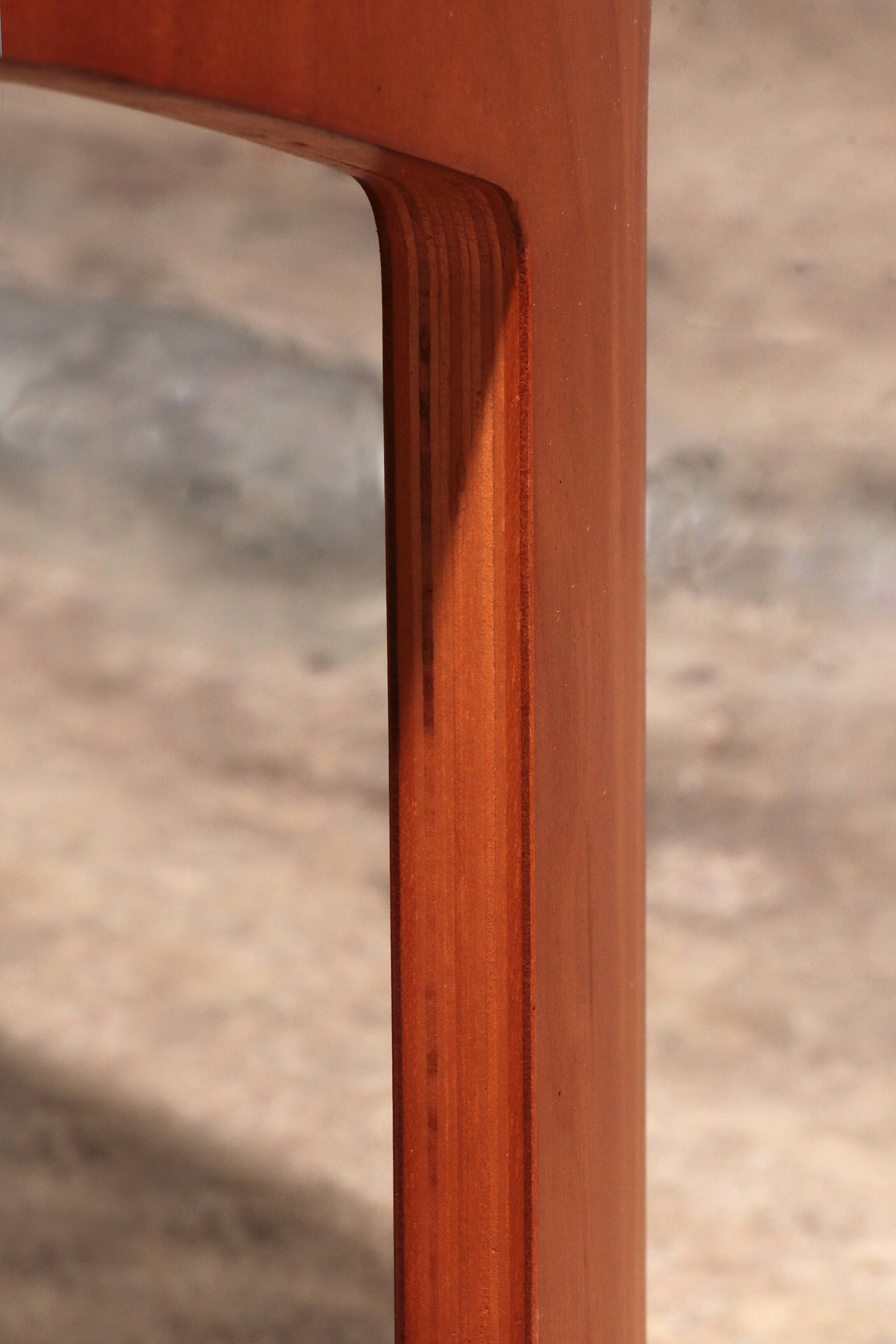 Wooden side table with vintage 70s