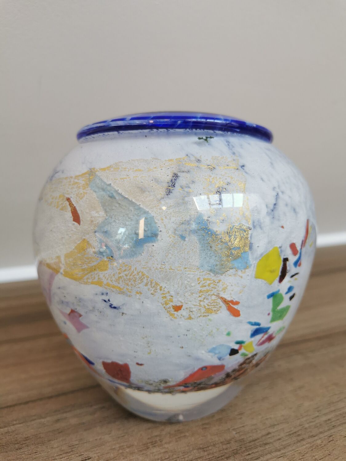 Vase en verre soufflé signé Jean Claude Novaro