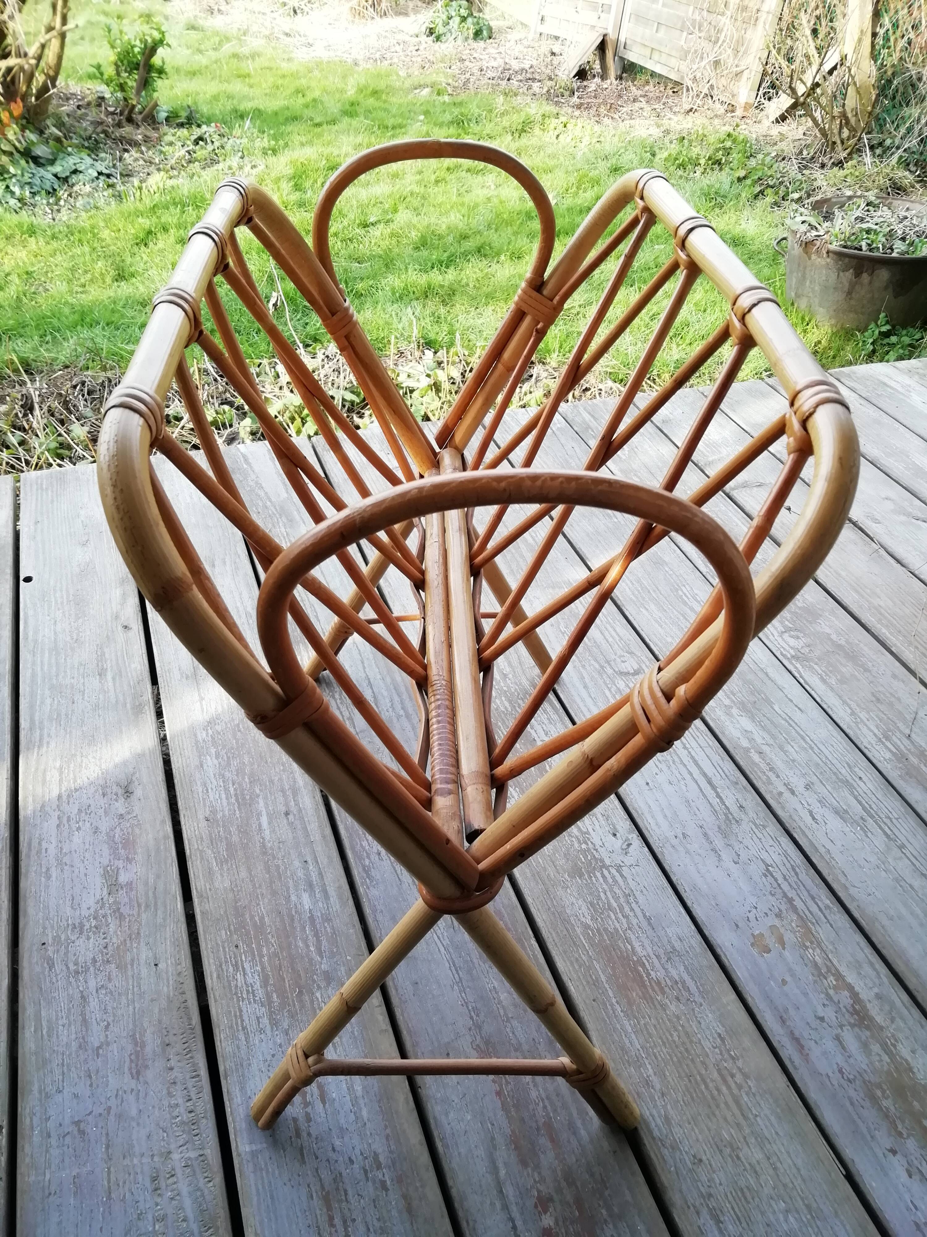 Rattan magazine holder