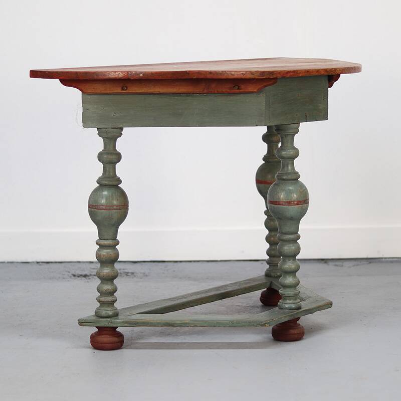 Swedish Gustavian Folk Art Painted Side Table