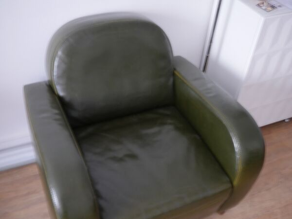 fauteuil club cuir Vert