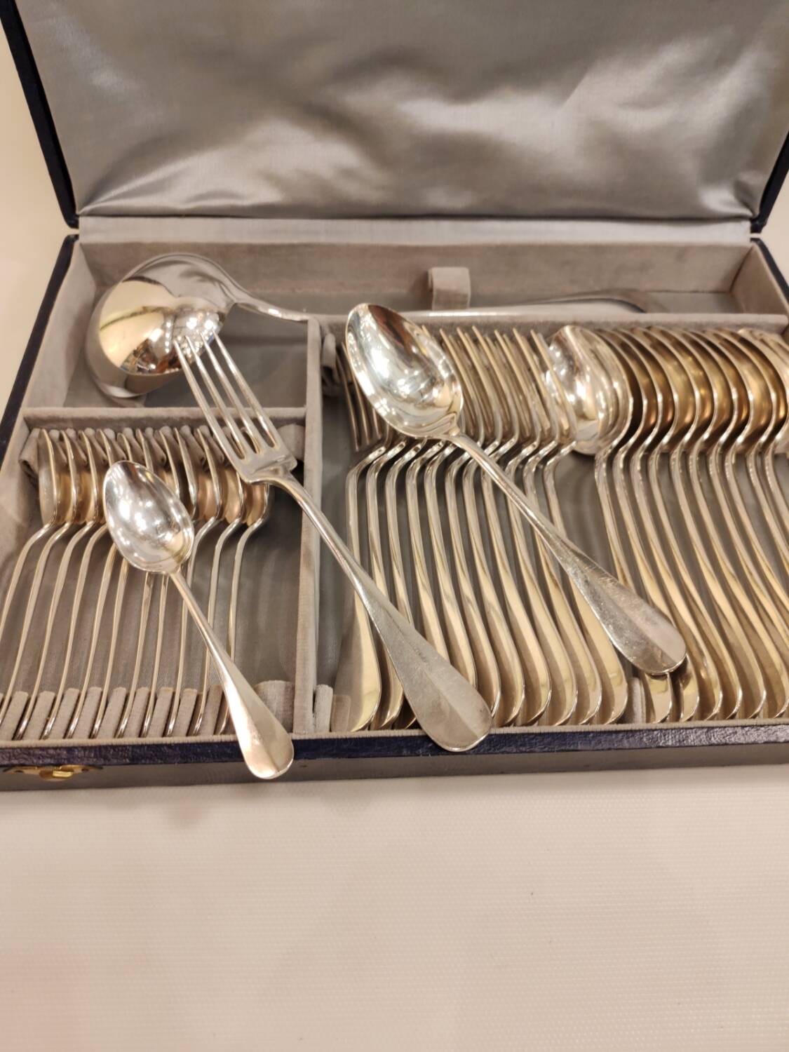 Cutlery set in silver plated metal, silver, 37 pieces.