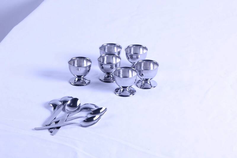 Guy Degrenne vintage metal egg cup set
