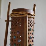 Vintage bamboo tripod lamp