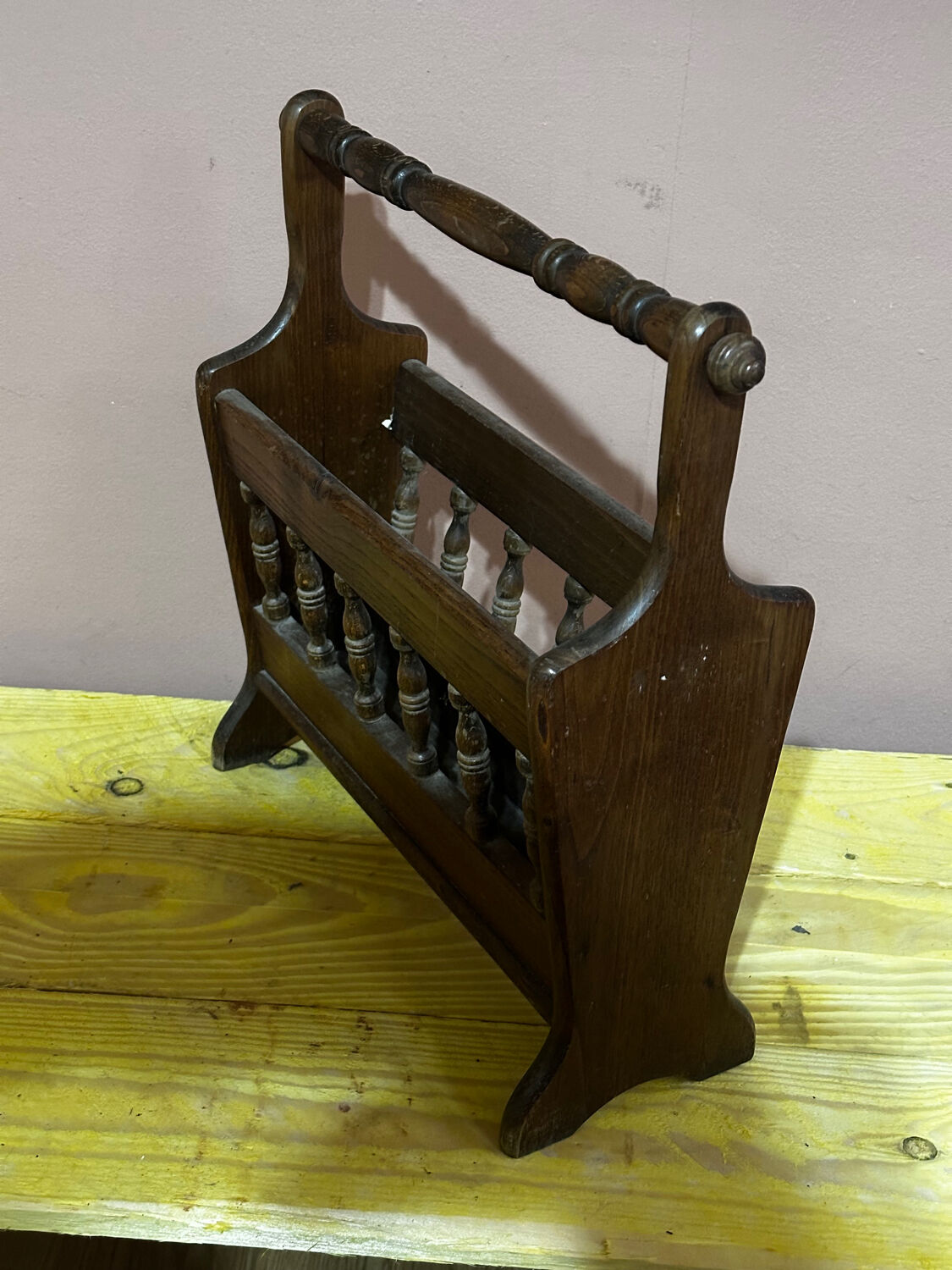 Vintage wooden magazine rack, Denmark