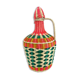 Multicolored glass bottle and braided scoubidou
