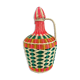 Multicolored glass bottle and braided scoubidou