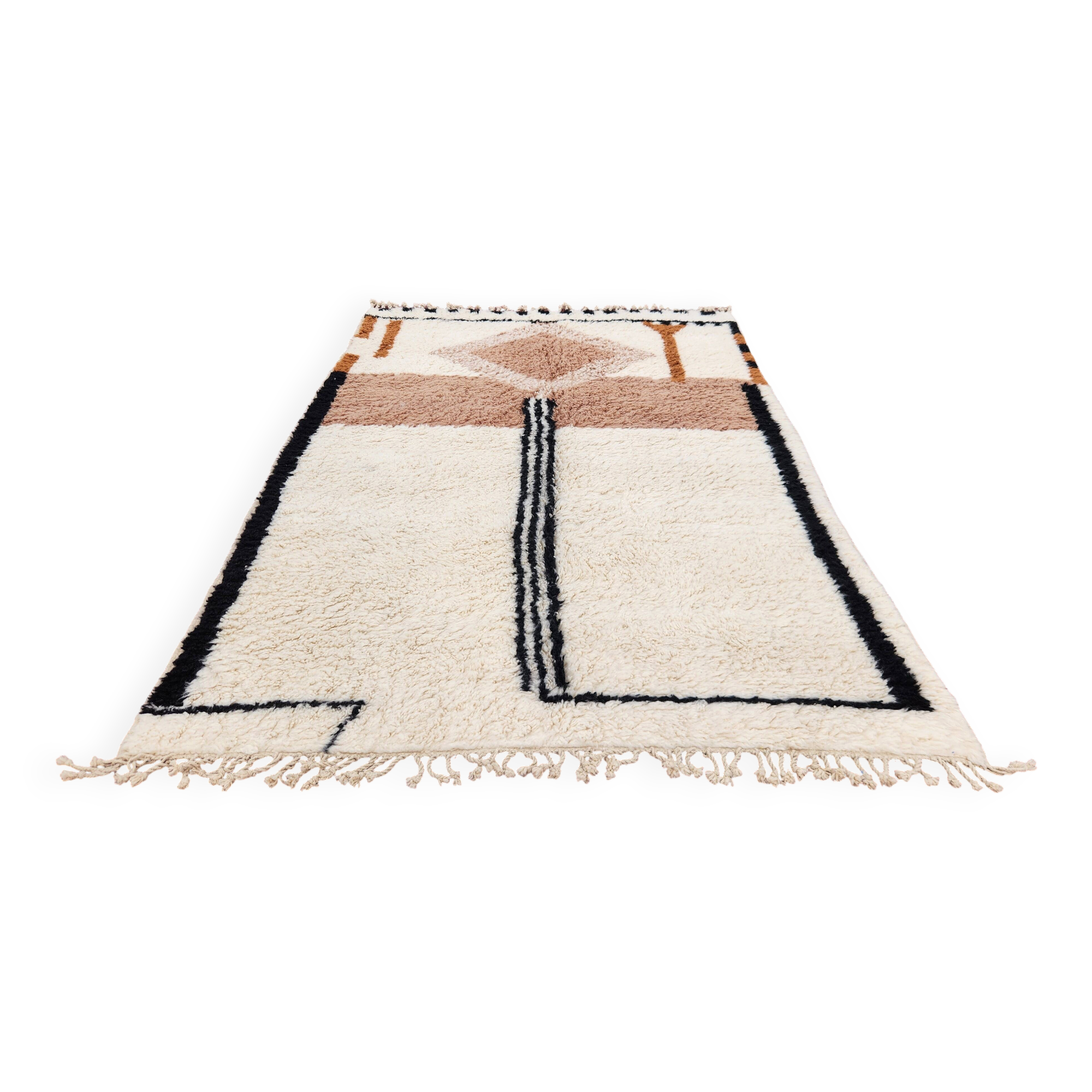 Large Beni Ouarain rug 300x206 cm – Thick wool – Geometric patterns