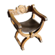 Armchair called Dagobert in wood and leather