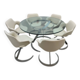 Euro Steel Furniture Idée 2000 Table and Chairs Set Boris Tabacoff
