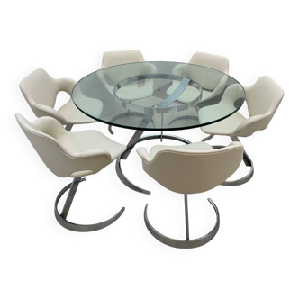 Euro Steel Furniture Idée 2000 Table and Chairs Set Boris Tabacoff
