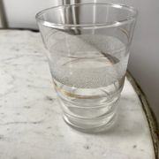 Set of 13 granite water glasses with golden borders 50s-60s