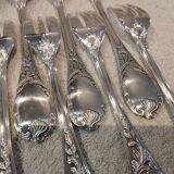 10 silver-plated cake forks by Christofle, Marly pattern