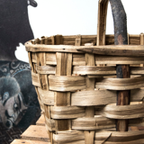 Mushroom braided wicker basket