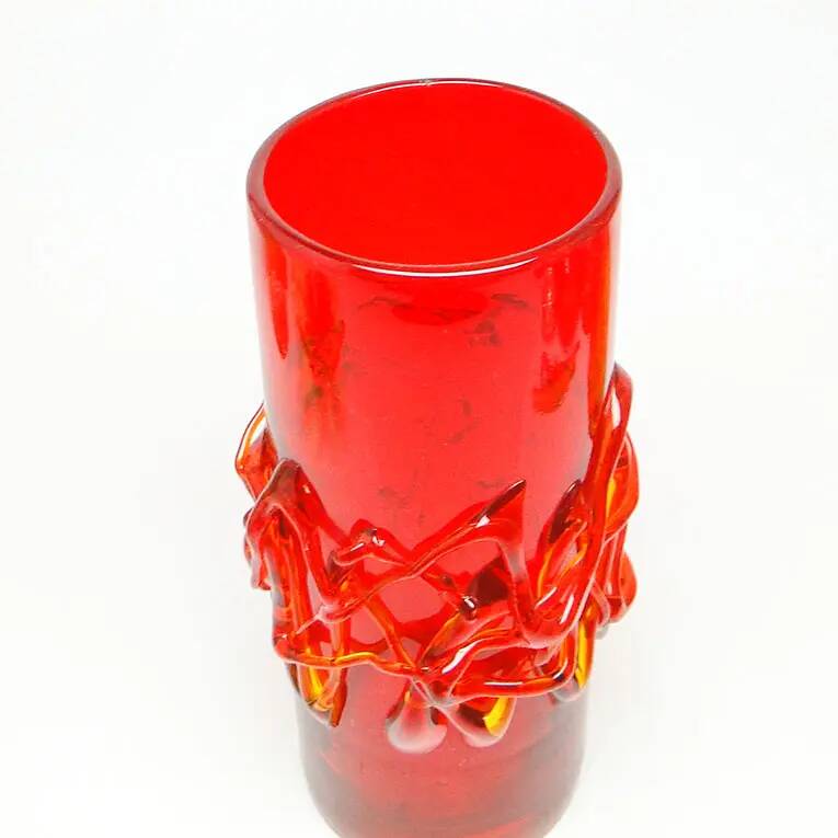 Vase, modernism, glass, designed by J. Słuczan-Orkusz, Poland, 1970s