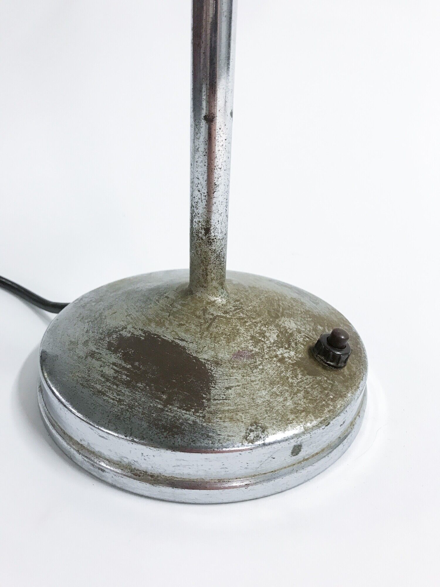 Vintage industrial chrome work light by AGI, 1930s