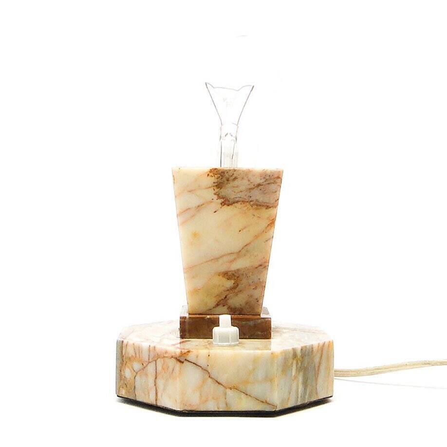 Art Deco stone table lamp, Czechoslovakia, 1930s