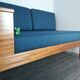 Daybed Teak Sofa and Blue Fabric Design Ingmar Relling, Norwegian 1960