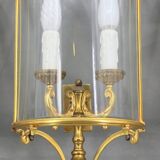 Lot de trois aplliques demi-lune en bronze doré & verre bombé