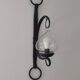 Lot de trois appliques fer forgé et verre soufflé