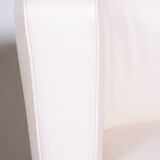 White leather Halabala armchairs made in 1930s Czechia - Fully restored