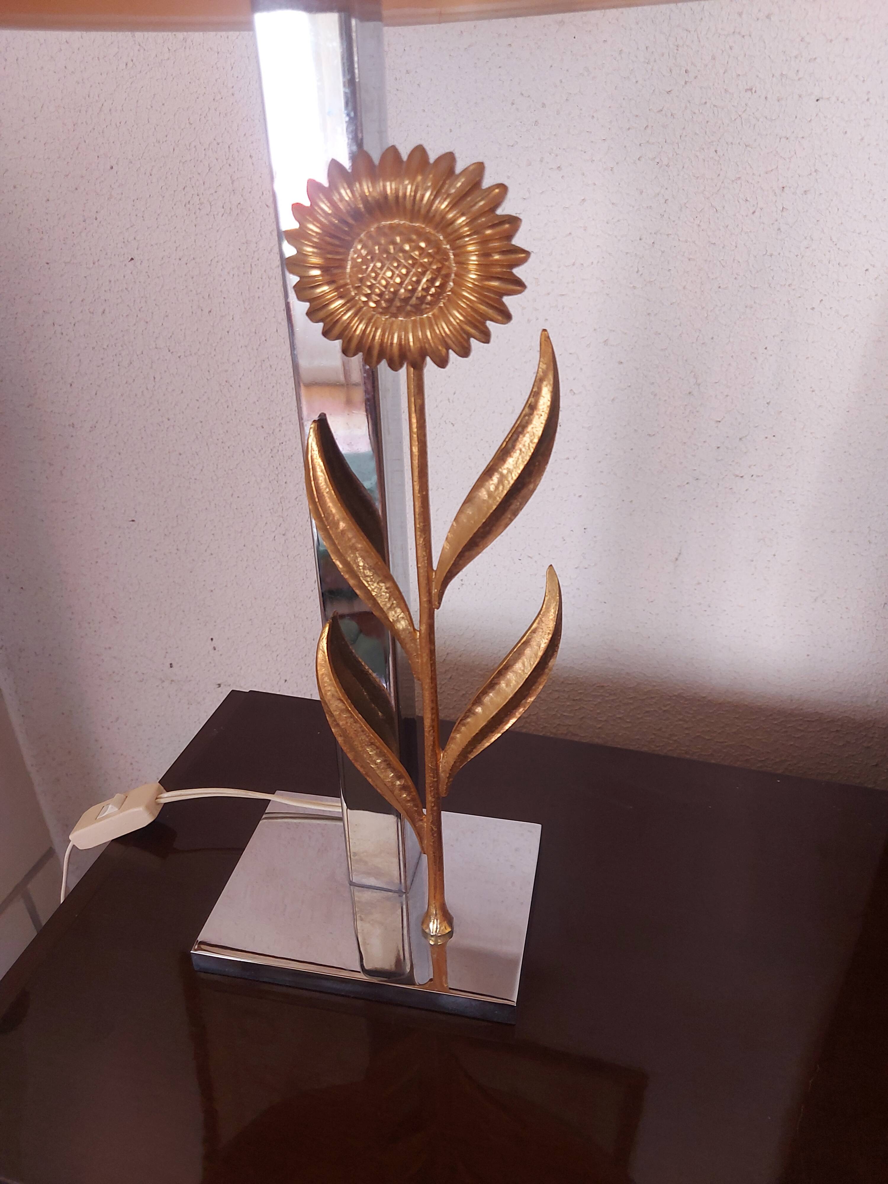 Lampe fleurs de tournesol design années 80's