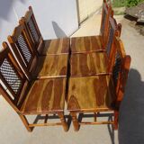 Chair in solid wood and metal