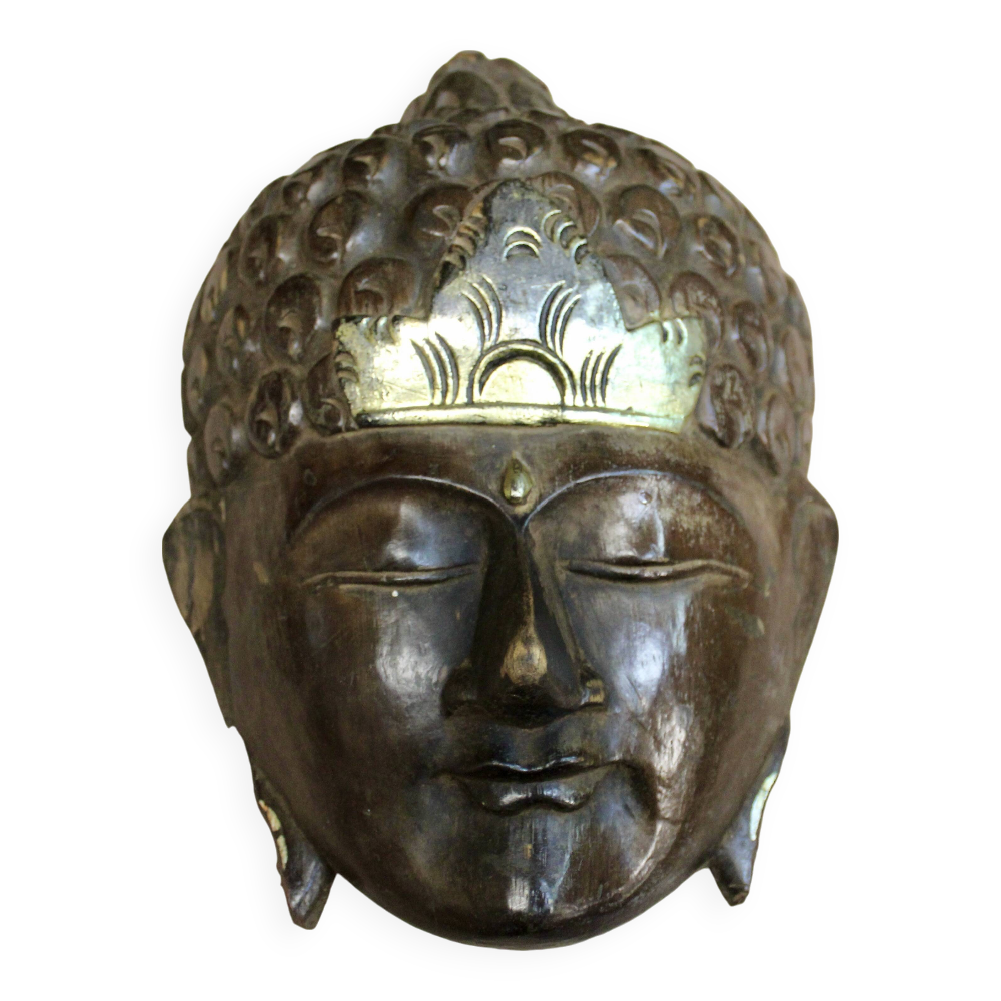 Wooden Buddha mask for hanging
