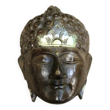Wooden Buddha mask for hanging