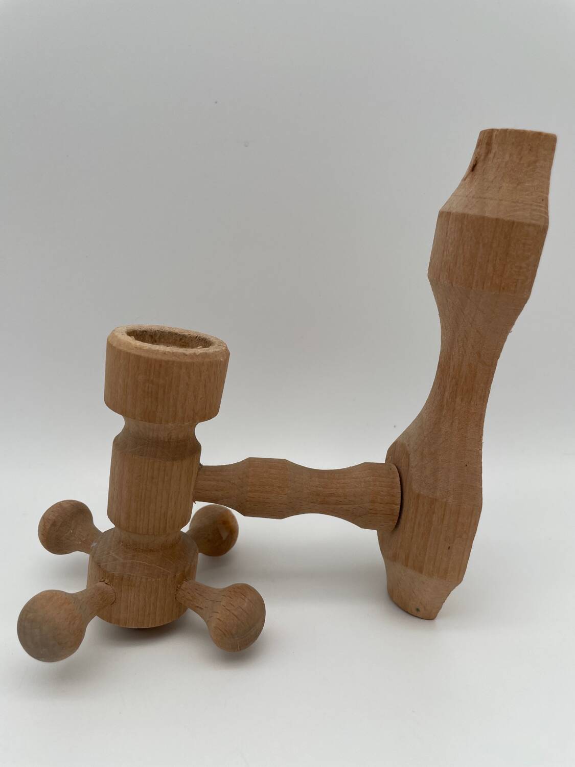 Vintage design wooden candle holder 1970 Arne Hoyer