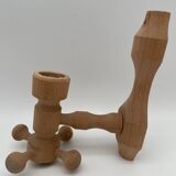 Vintage design wooden candle holder 1970 Arne Hoyer