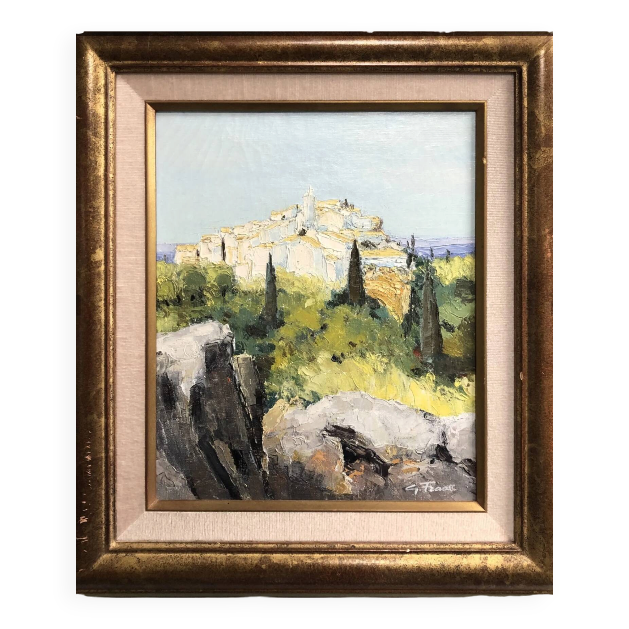 Gustave Fraas XX century. Roussillon. Oil on canvas signed.