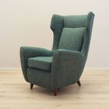 Green armchair, Italian design, 1970s, production: Italy