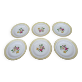 Lot de 6 assiettes creuses anciennes Ceranord - décor fleurs