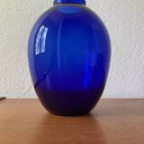 Vase verre soufflé cobalt Art Déco