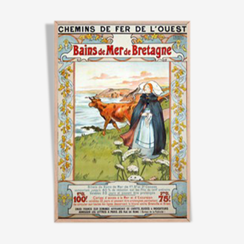 Poster sea baths of brittany, western railway, a wilser