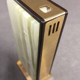 Collector Table Lighter SAROME Vintage Electric Gold Metal & Alabaster Chic