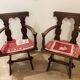 Pair of carved solid wood Dolomites armchairs